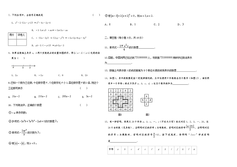河南省漯河市舞阳县2020-2021学年七年级上学期期中考试数学试题（无答案）第2页