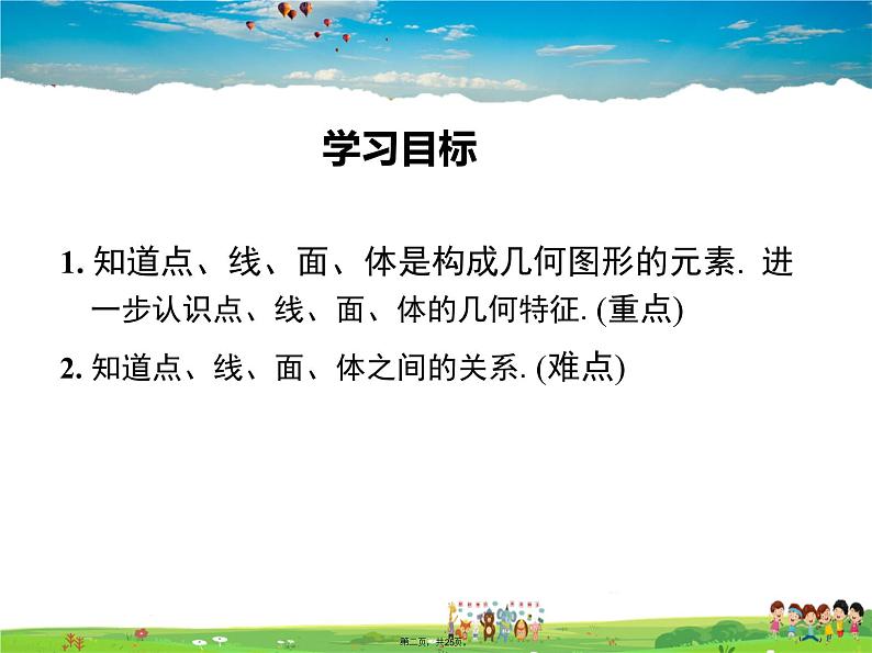 人教版数学七年级上册-4.1.2 点、线、面、体课件PPT01