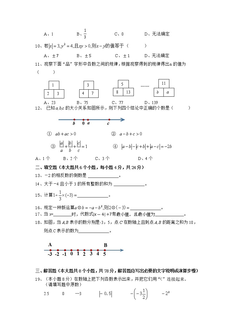 四川省仁寿县鳌峰初级中学2020--2021学年七年级上学期期中数学试题（无答案）02