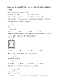 初中数学人教版八年级上册12.2 三角形全等的判定课时作业