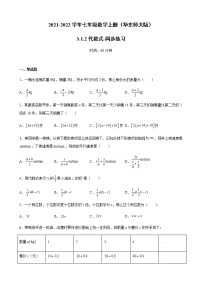 初中华师大版2 代数式课堂检测