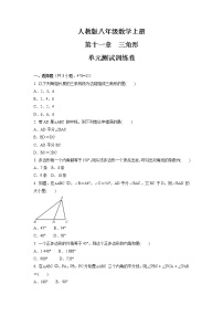 人教版八年级上册第十一章 三角形综合与测试单元测试巩固练习