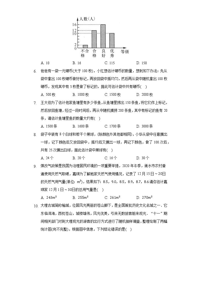 5.2统计的简单应用 同步练习 湘教版初中数学九年级上册02