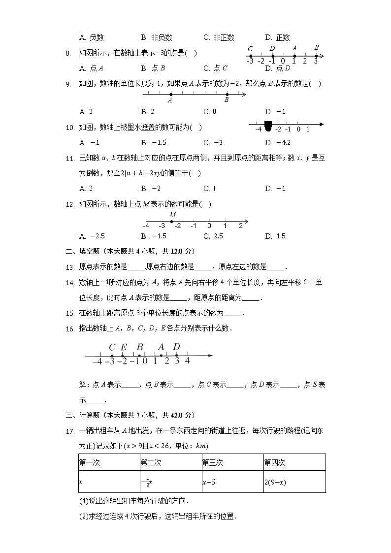 2.2数轴 同步练习 人教版初中数学七年级上册试卷第2页