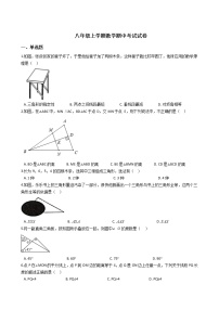 2021年广西玉林市陆川县八年级上学期数学期中考试试卷