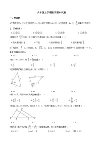 2021年河北省新乐市八年级上学期数学期中试卷