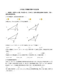 2021年浙江省宁波市八年级上学期数学期中考试试卷