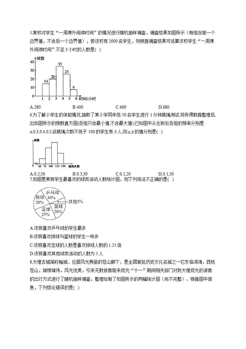 北师大版七年级数学上册同步课时作业 6.3数据的表示试卷第2页