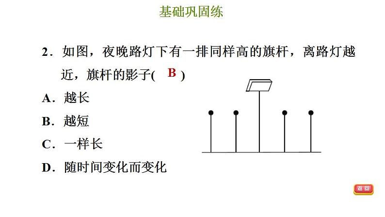 冀教版九年级下册数学 第32章 32.1 投影 习题课件05