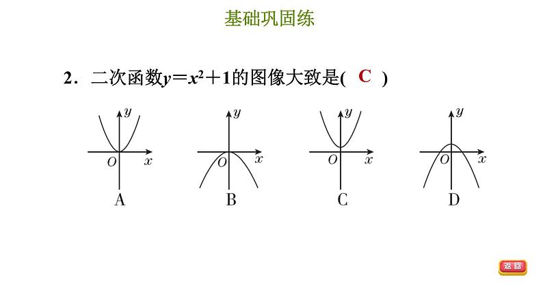 冀教版九年级下册数学 第30章 30.2.2  二次函数y＝ax²＋k的图像和性质 习题课件05