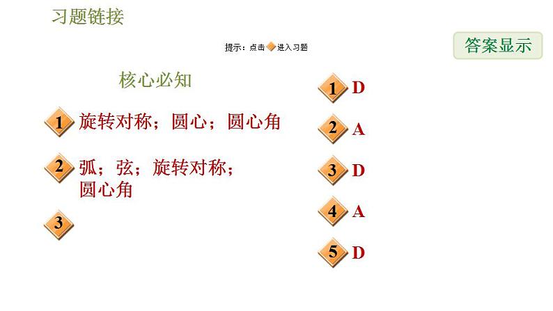 沪科版九年级数学 第24章 24.2.3 圆心角、弧、弦、弦心距间关系 习题课件第2页