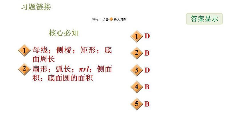 沪科版九年级数学 第24章 24.7.2 圆柱、圆锥的侧面展开图 习题课件第2页