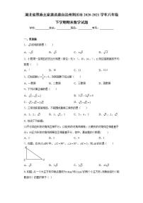 湖北省恩施土家族苗族自治州利川市2020-2021学年八年级下学期期末数学试题(word版含答案)