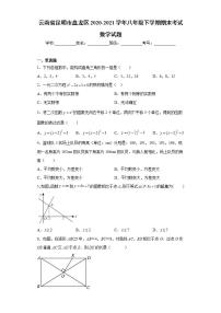 云南省昆明市盘龙区2020-2021学年八年级下学期期末考试数学试题(word版含答案)