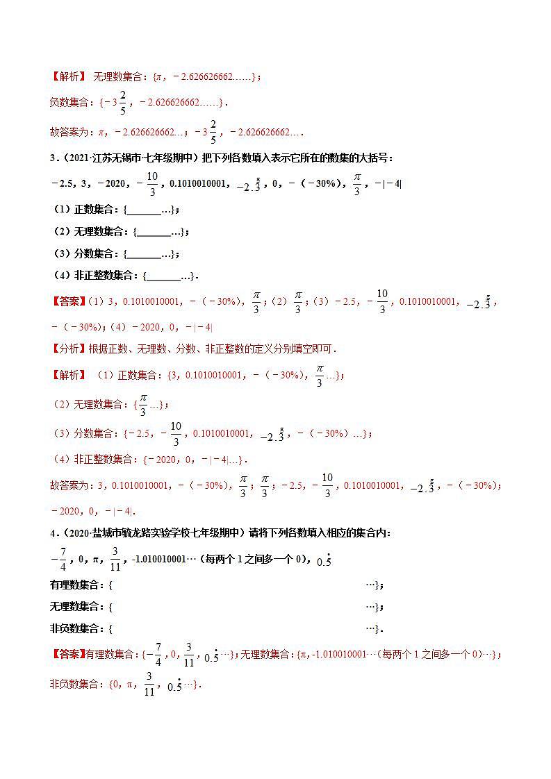 专题2.12有理数的分类大题专练（重难点培优）-2021-2022学年七年级数学上册尖子生同步培优题典（解析版）【苏科版】第2页