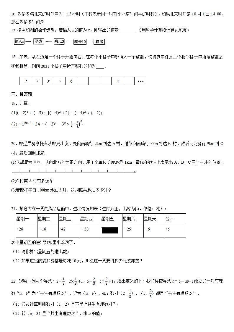 第一章  有理数  质量提升卷  2021-2022学年人教版数学七年级上册(word版无答案)02