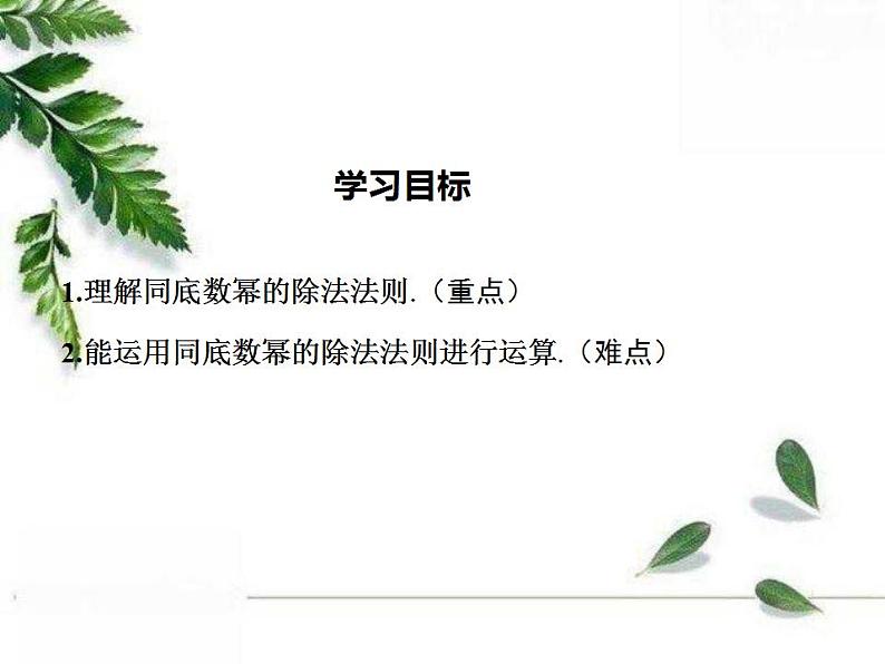 华师大版八年级上册数学 12.1.4 同底数幂的除法 教学课件02