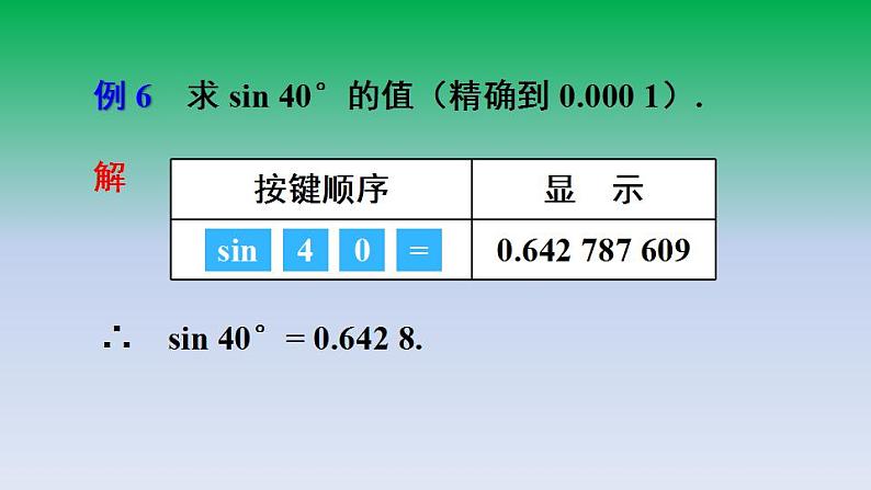 沪科版九年级数学上册23.1锐角的三角函数3一般锐角的三角函数值课件07