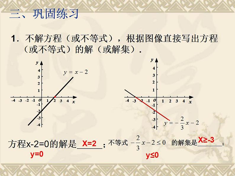 苏科版八年级数学上册 6.6 一次函数、一元一次方程和一元一次不等式_（课件）第4页