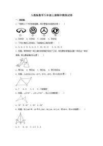 人教版数学八年级上册期中模拟试卷07（含答案）