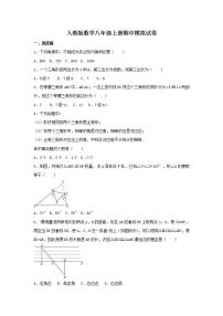 人教版数学八年级上册期中模拟试卷08（含答案）