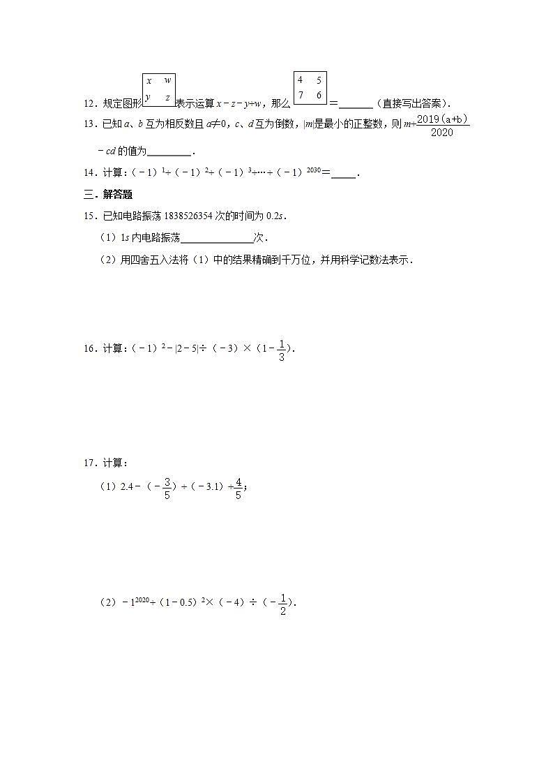 人教版2021年七年级上册：1.5 有理数的乘方 同步练习卷  含答案02