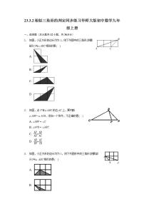 初中2. 相似三角形的判定精品随堂练习题