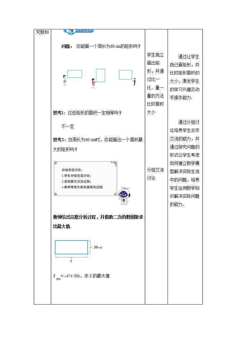 《实际问题与二次函数》第1课时示范公开课教学设计【部编新人教版九年级数学上册】第3页