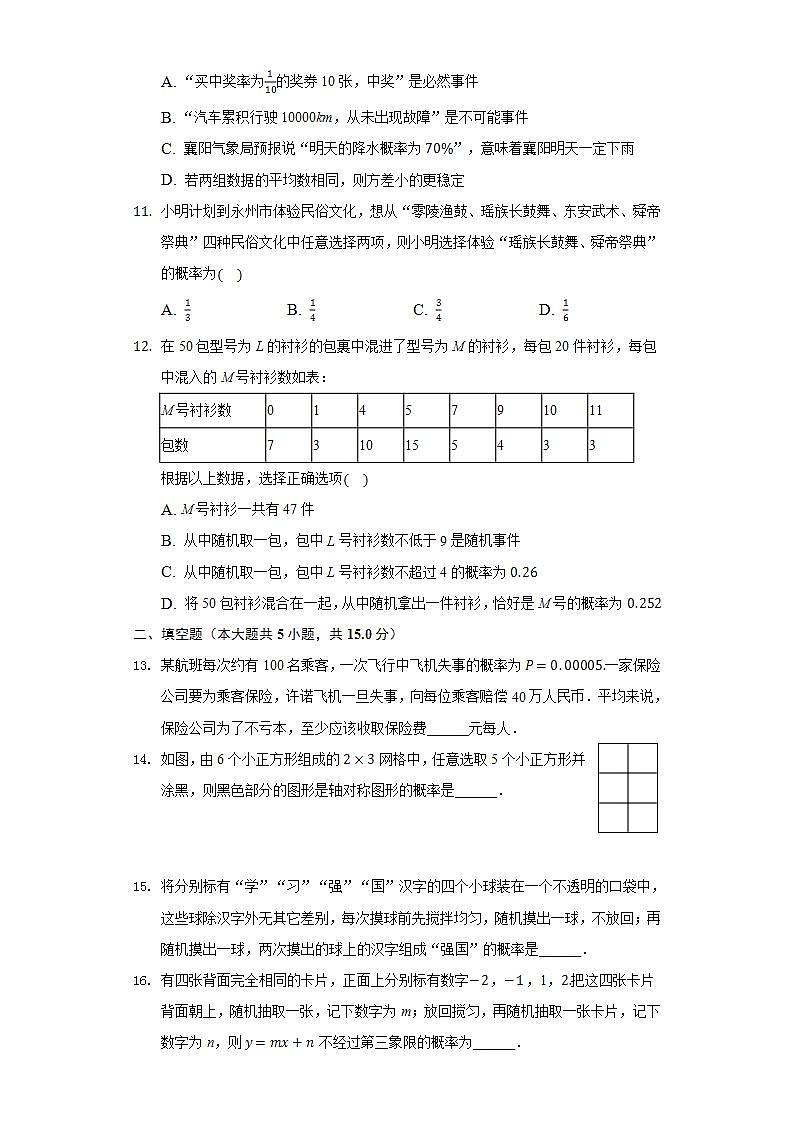 人教版初中数学九年级上册第二十五章《概率初步》单元测试卷03