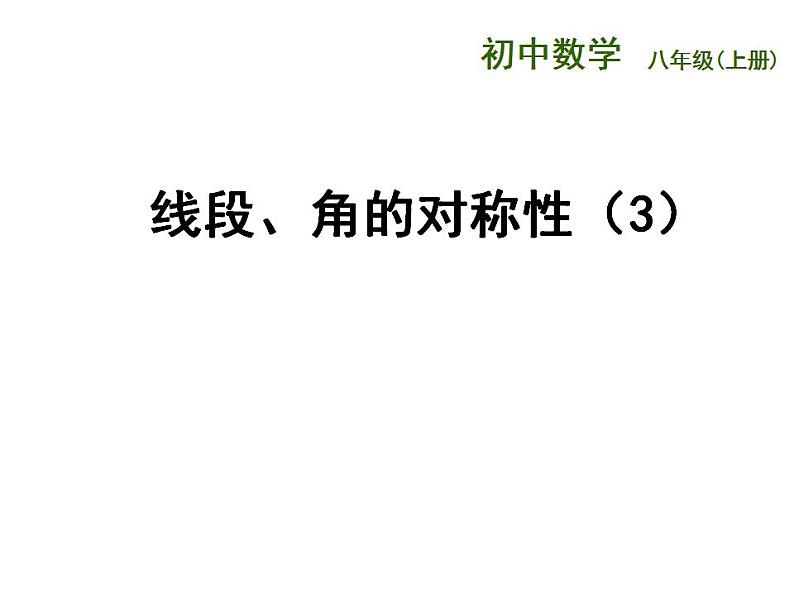 苏科版八年级数学上册 2.4 线段、角的轴对称性课件PPT第1页