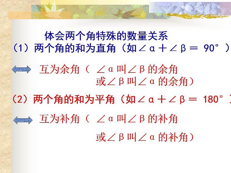 苏科版七年级数学上册 6.3 余角、补角、对顶角课件PPT03