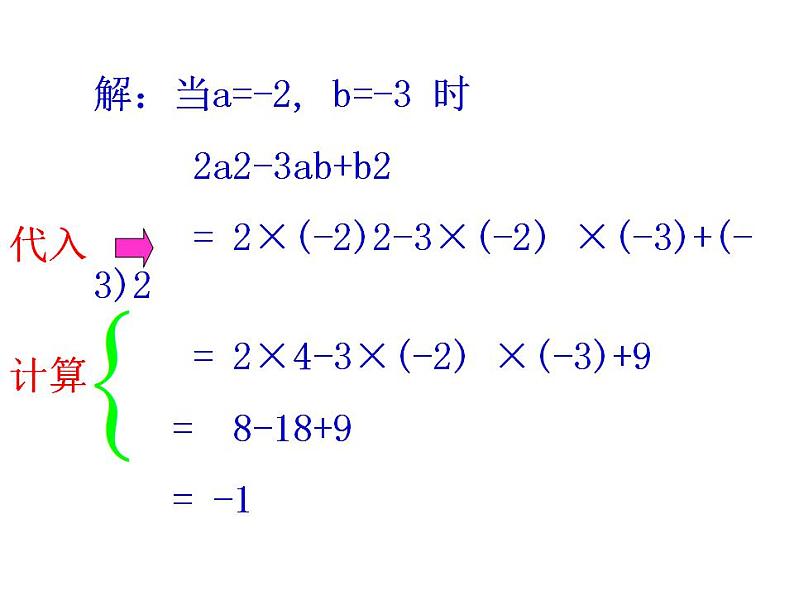 苏科版七年级数学上册 3.3 代数式的值课件PPT第6页