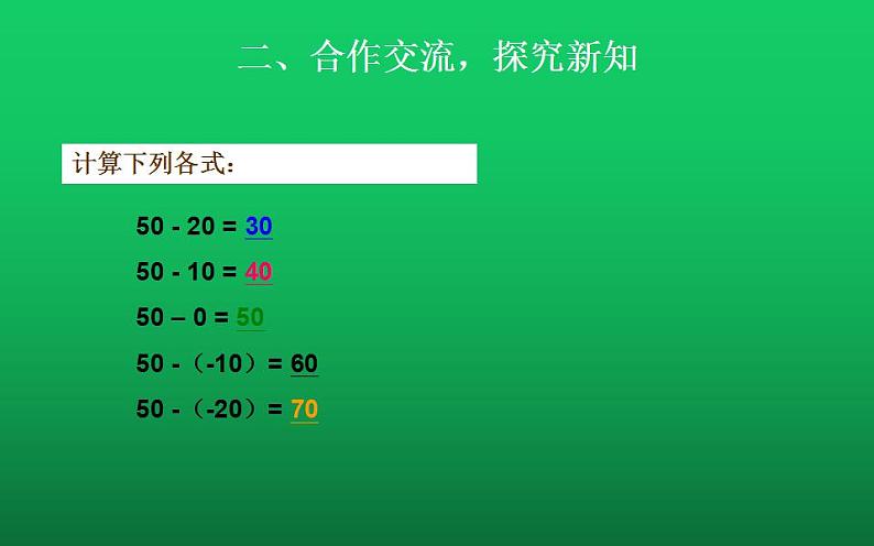 北师大版七年级数学上册《有理数的减法》课件第6页