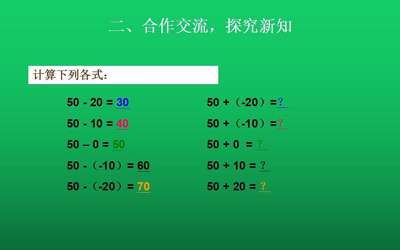 北师大版七年级数学上册《有理数的减法》课件第7页