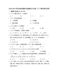 2018-2019学年河南省漯河市临颍县七年级（上）期中数学试卷  解析版