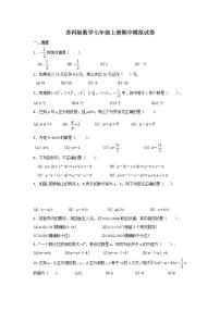 苏科版数学七年级上册期中模拟试卷九（含答案）