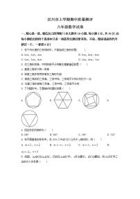 精品解析：湖北省孝感市汉川市2020-2021学年八年级上学期期中数学试题（解析版）