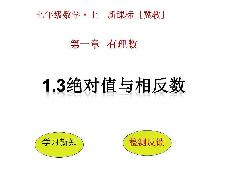 1.3 绝对值与相反数（7）（课件）数学七年级上册-冀教版第1页