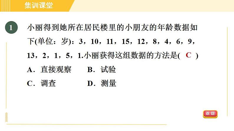 冀教版八年级下册数学习题课件 第18章 集训课堂 测素质 数据的收集 习题课件04