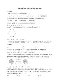 苏科版数学九年级上册期中模拟试卷10（含答案）