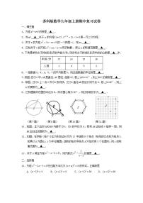 苏科版数学九年级上册期中复习试卷04（含答案）