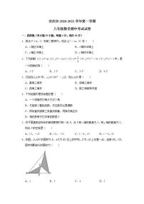 _安徽省安庆市2020-2021学年 八年级上学期期中考试数学试卷 (word版含答案)