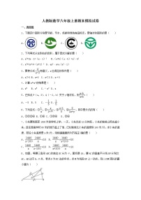 人教版数学八年级上册期末模拟试卷二（含答案）