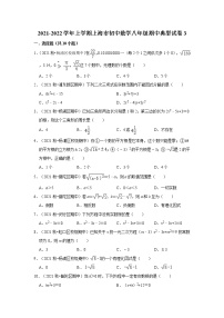 2021-2022学年上学期上海市初中数学八年级期中典型试卷3