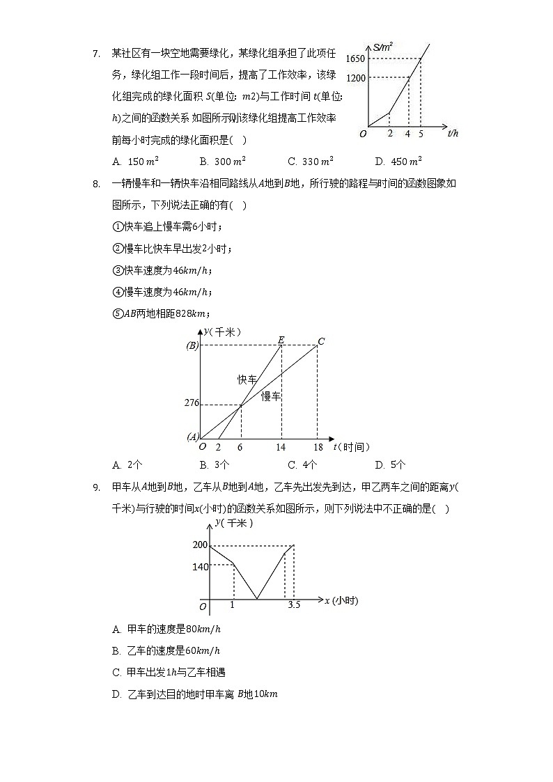 6.4用一次函数解决问题  同步练习   苏科版初中数学八年级上册03