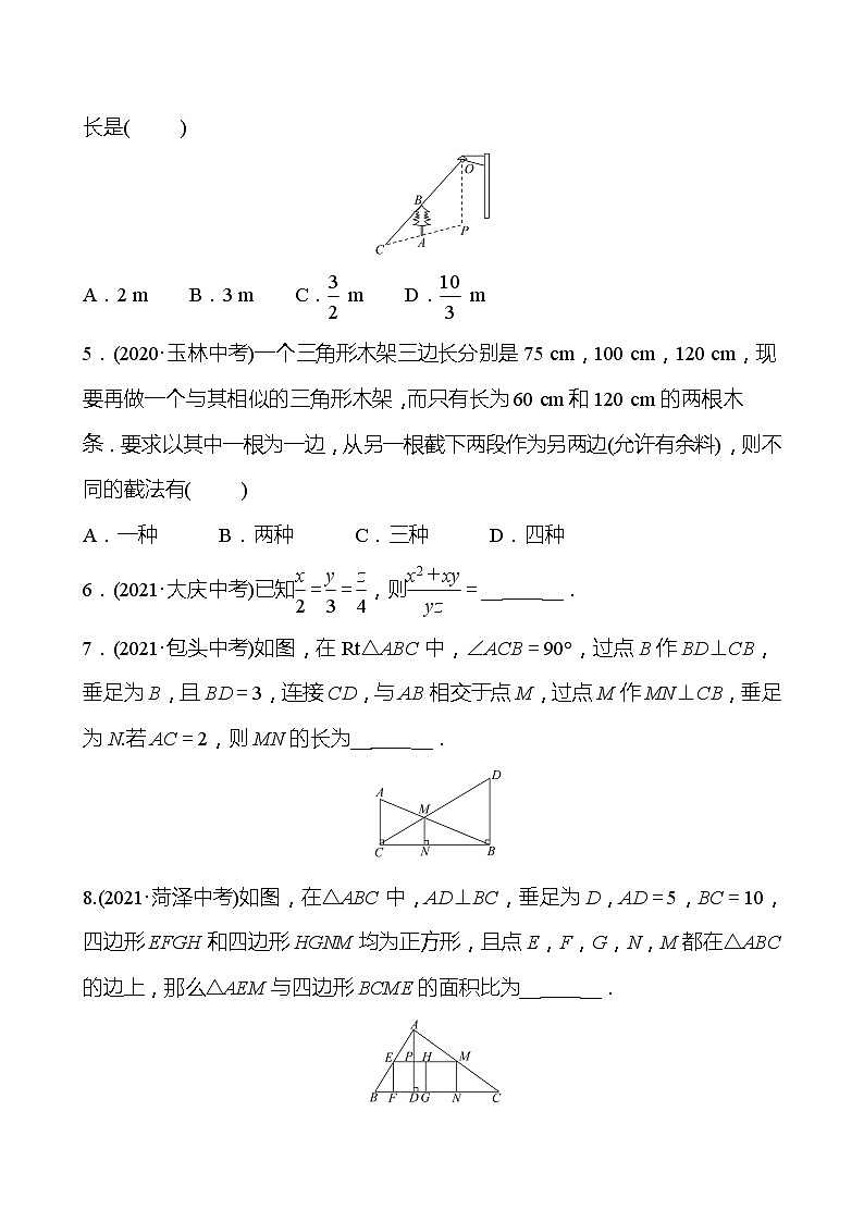 备战2022 中考数学 人教版 第二十四讲 图形的相似与位似 专题练（学生版）第2页