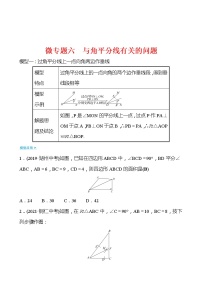 备战2022 中考数学 人教版 微专题六 与角平分线有关的问题