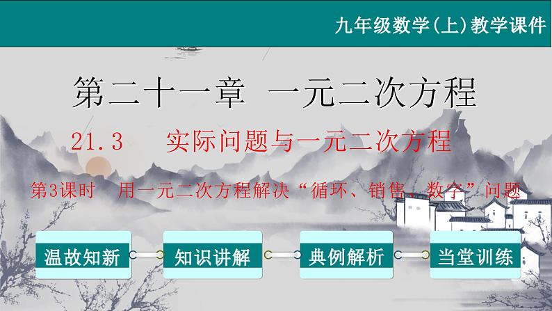 21.3.3 用一元二次方程解决循环、销售、数字的问题-2021-2022学年九年级数学上册教学课件（人教版）第1页