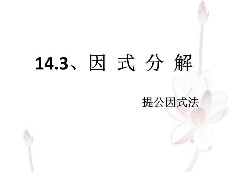 14.3.1提公因式法课件-2021-2022学年人教版初中数学八年级上册01