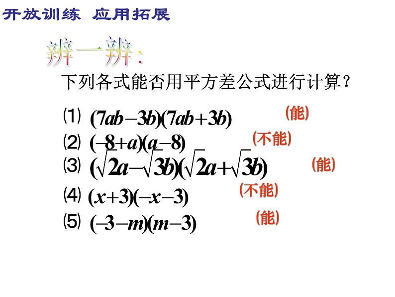 人教版八年级数学上册教学课件-14.2.1 平方差公式第6页